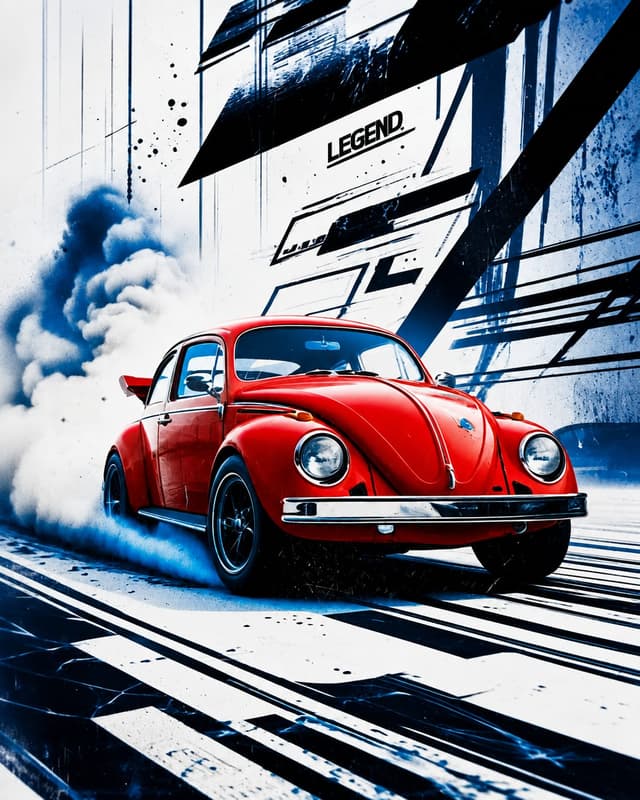 RED CLASSIC BEETLE COLLECTIBLE MAGNET product image