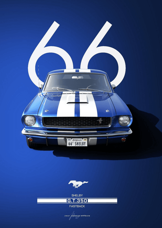 BLUE 66 MUSTANG COLLECTIBLE MAGNET product image