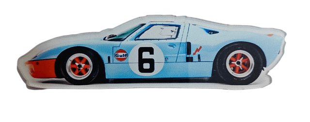 BLUE VINTAGE RACING CAR FAN ART FRIDGE MAGNET product image