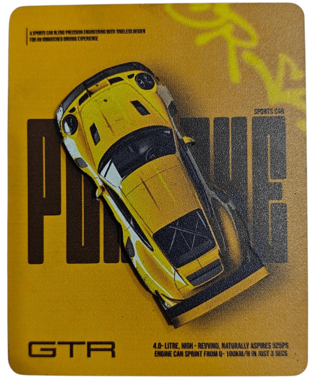 911 YELLOW CAR 3D FAN ART FRIDGE MAGNET product image