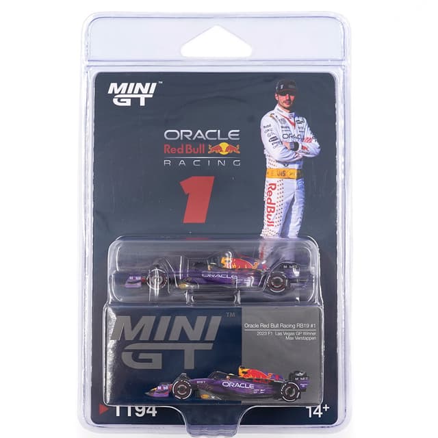 ORACLE RED BULL RACING RB19 #1 MAX VERSTAPPEN 2023 F1 2023 LAS VEGAS GP WINNER BLISTER PACKAGING product image