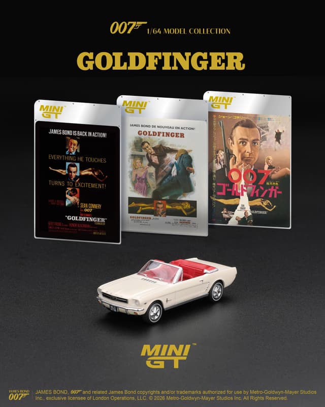 PREORDER FORD MUSTANG CONVERTIBLE 1964 “GOLDFINGER”ENGLISH BLISTER PACKAGING product image
