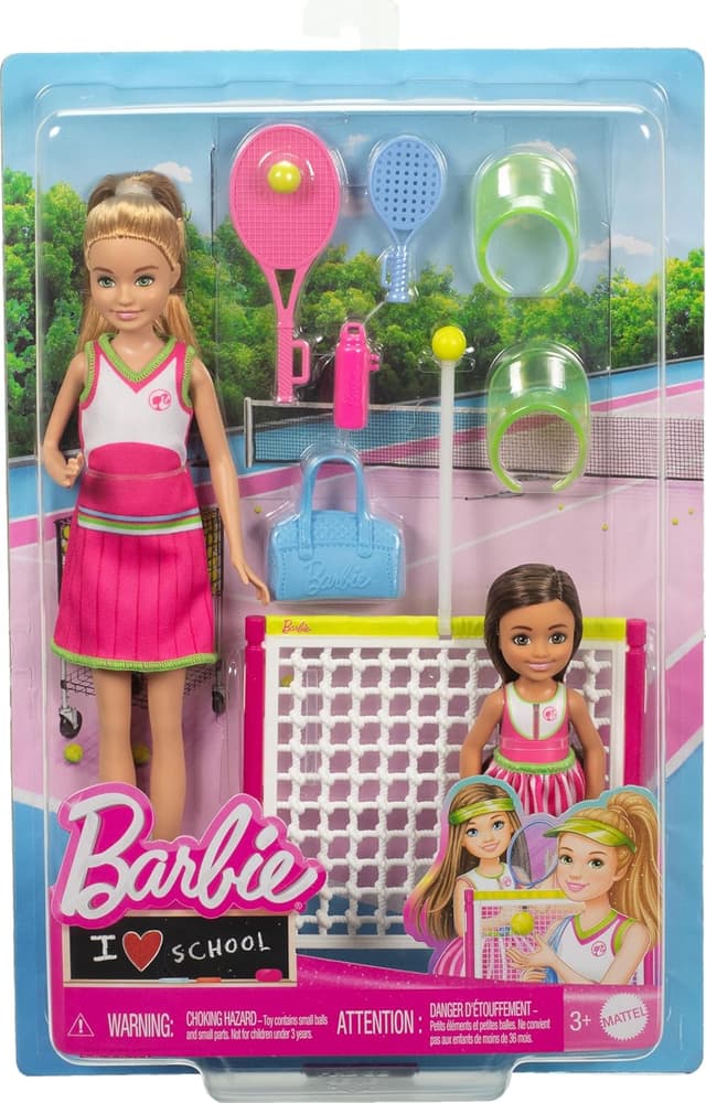 BARBIE STACIE CHELSEA TENNIS PLAYSET WITH 2 DOLLS